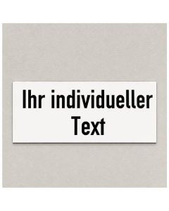 Resopalschild 150 x 50 mm, weiss-schwarz, selbstklebend, individuelle Beschriftung graviert