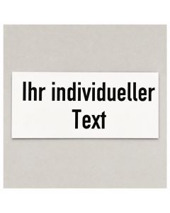 Resopalschild 200 x 100 mm, weiss-schwarz, selbstklebend, individuelle Beschriftung graviert