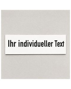 Resopalschild 70 x 30 mm, weiss-schwarz, selbstklebend, individuelle Beschriftung graviert