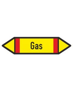 Fliessrichtungspfeil-Gas-gelb-rot-schwarz