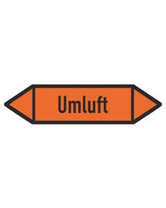 Fliessrichtungspfeil-Umluft-orange-schwarz
