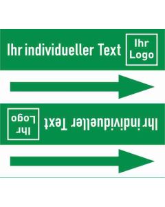 Rohrleitungskennzeichnung individuell grün/weiß