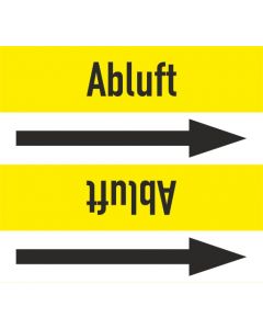 Rohrleitungskennzeichnung-Abluft-gelb-schwarz