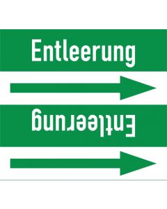 Rohrleitungskennzeichnung-Entleerung-gruen-weiss