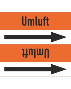 Rohrleitungskennzeichnung-Umluft-orange-schwarz