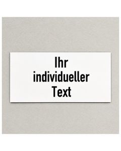 Resopalschild 100 x 50 mm, weiss-schwarz, selbstklebend, individuelle Beschriftung graviert